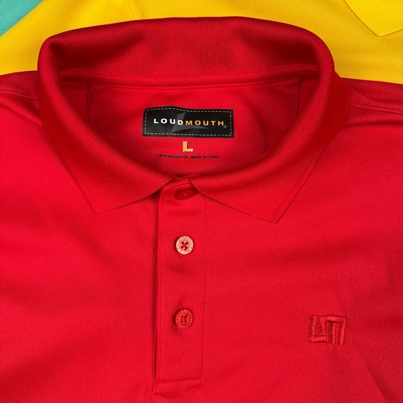 LOT OF 3 Loudmouth Polo Shirts Mens L Short Sleeve Golf Athletic Preppy Casual - Picture 2 of 16